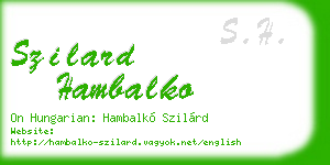 szilard hambalko business card