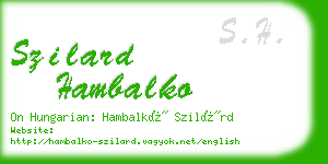 szilard hambalko business card